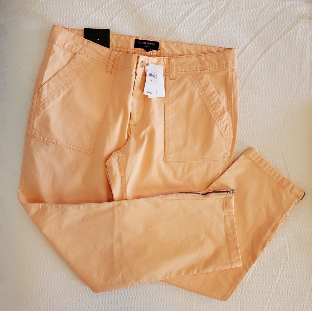Banana Republic Ryan Fit Peach Cropped Pant